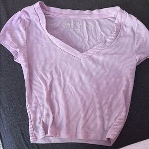 Aeropostale Pink Fitted Ribbed T-Shirt
